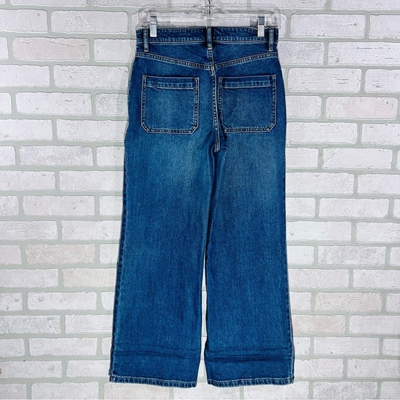 Vince High Waist Blue Crop Wide Trouser Jeans Size 28 - Picture 4 of 9